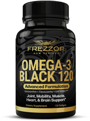 FREZZOR Omega-3 Black bottle for daily use with no fishy aftertaste.