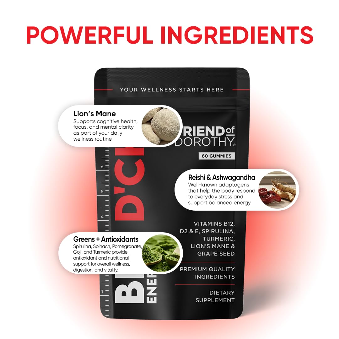 FRIEND OF DOROTHY packaging on shelf communicates immune support and overall vitality