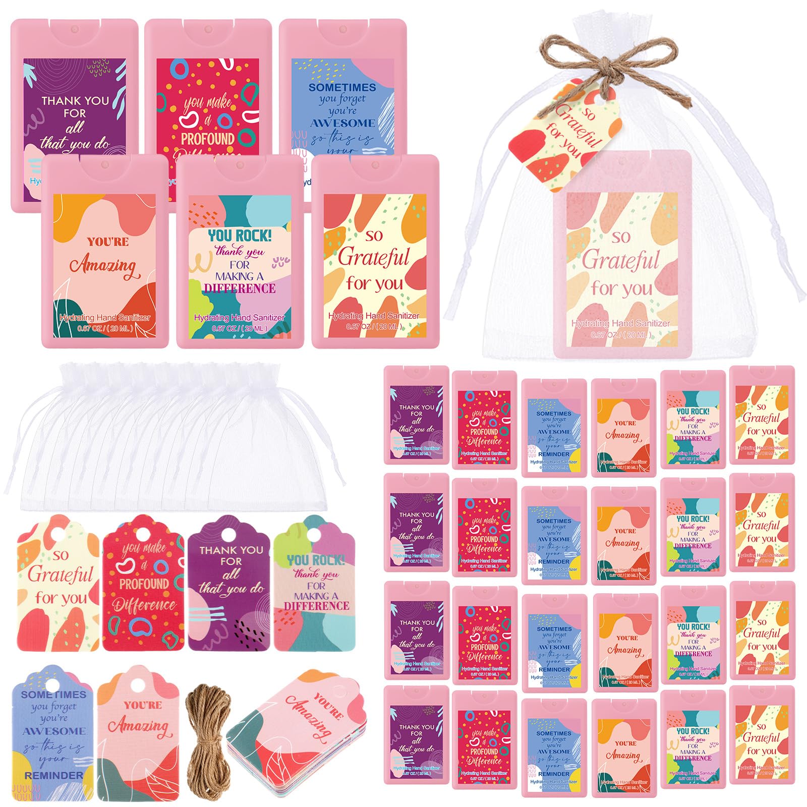 Frienda 24-pack travel-size hand sanitizer bottles for bulk gifting