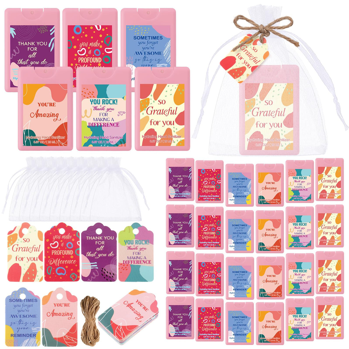 Frienda 24-pack travel-size hand sanitizer bottles for bulk gifting