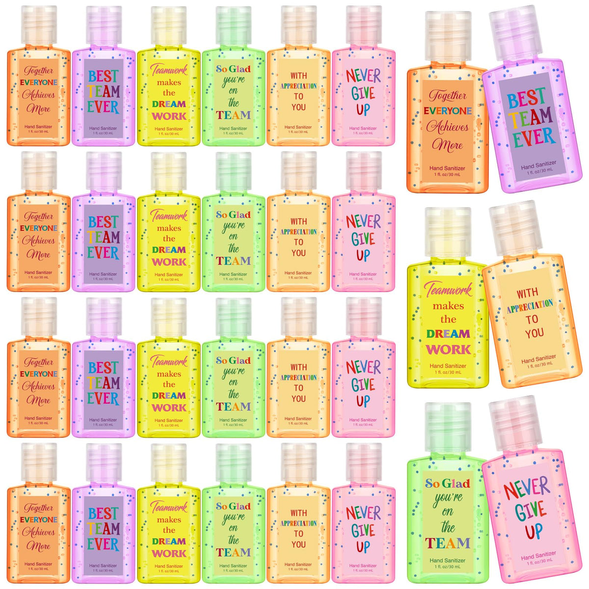 Frienda 24-pcs mini hand sanitizers in travel-size bottles for easy on-the-go cleanliness.