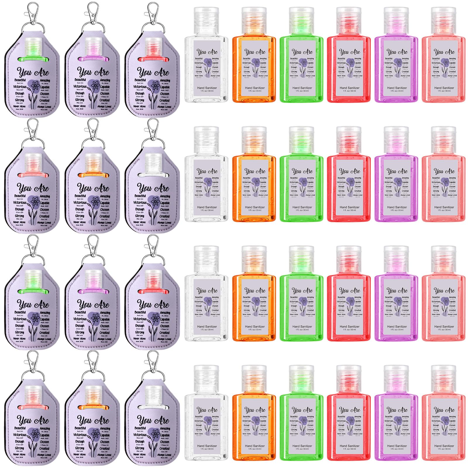 Frienda 24 piece sanitizer and 24 keychain pack for group gifts