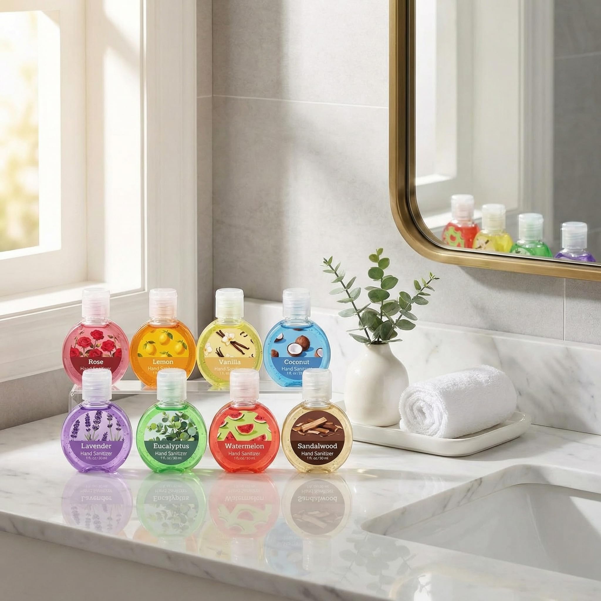 Frienda peach scented hand sanitizer bottle with flip cap for gifts