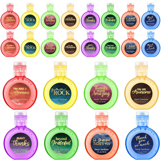 Frienda 24-pack hand sanitizer bottles in colorful assortment for on-the-go hygiene