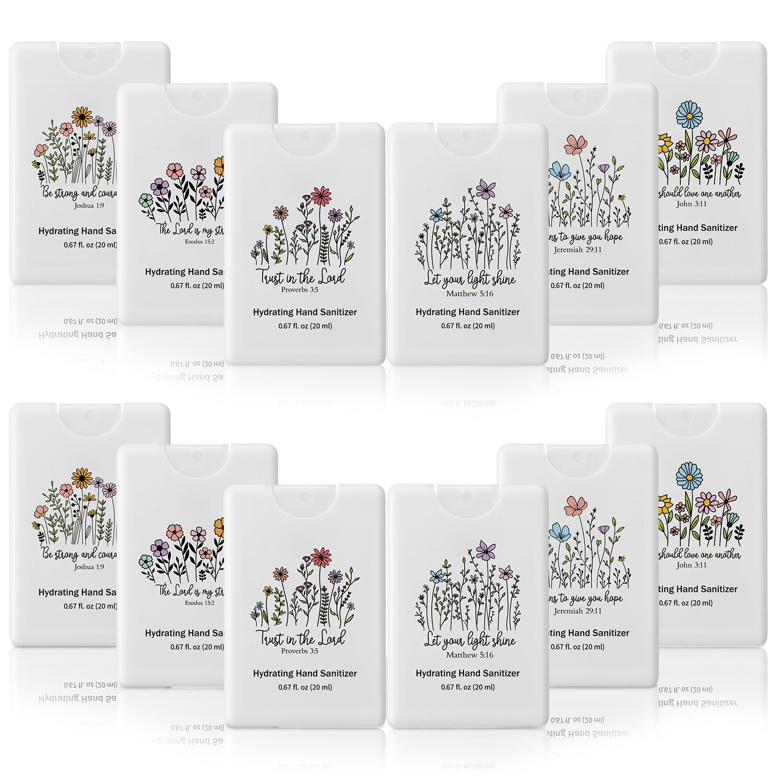 Frienda 24-pack hand sanitizer sprays in six stylish styles for gifting.