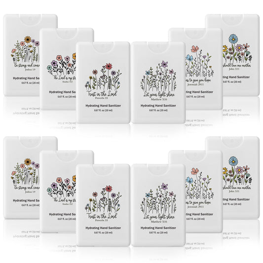Frienda 24-pack hand sanitizer sprays in six stylish styles for gifting.