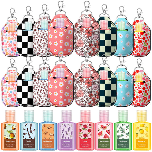 Frienda 24-pack scented hand sanitizer bottles for on-the-go cleanliness.