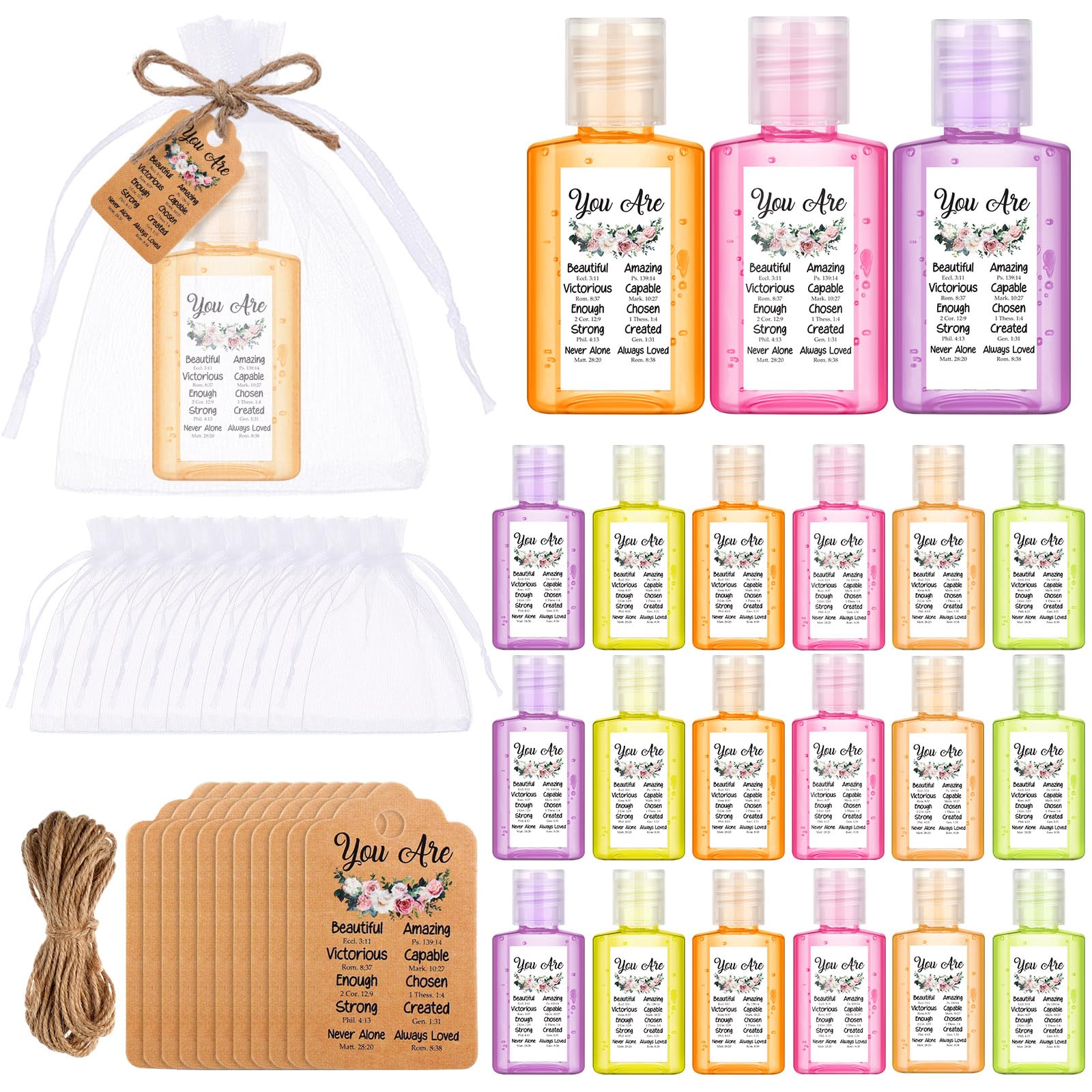 Frienda 24-set Christian hand sanitizers bulk bottles for events and gifts