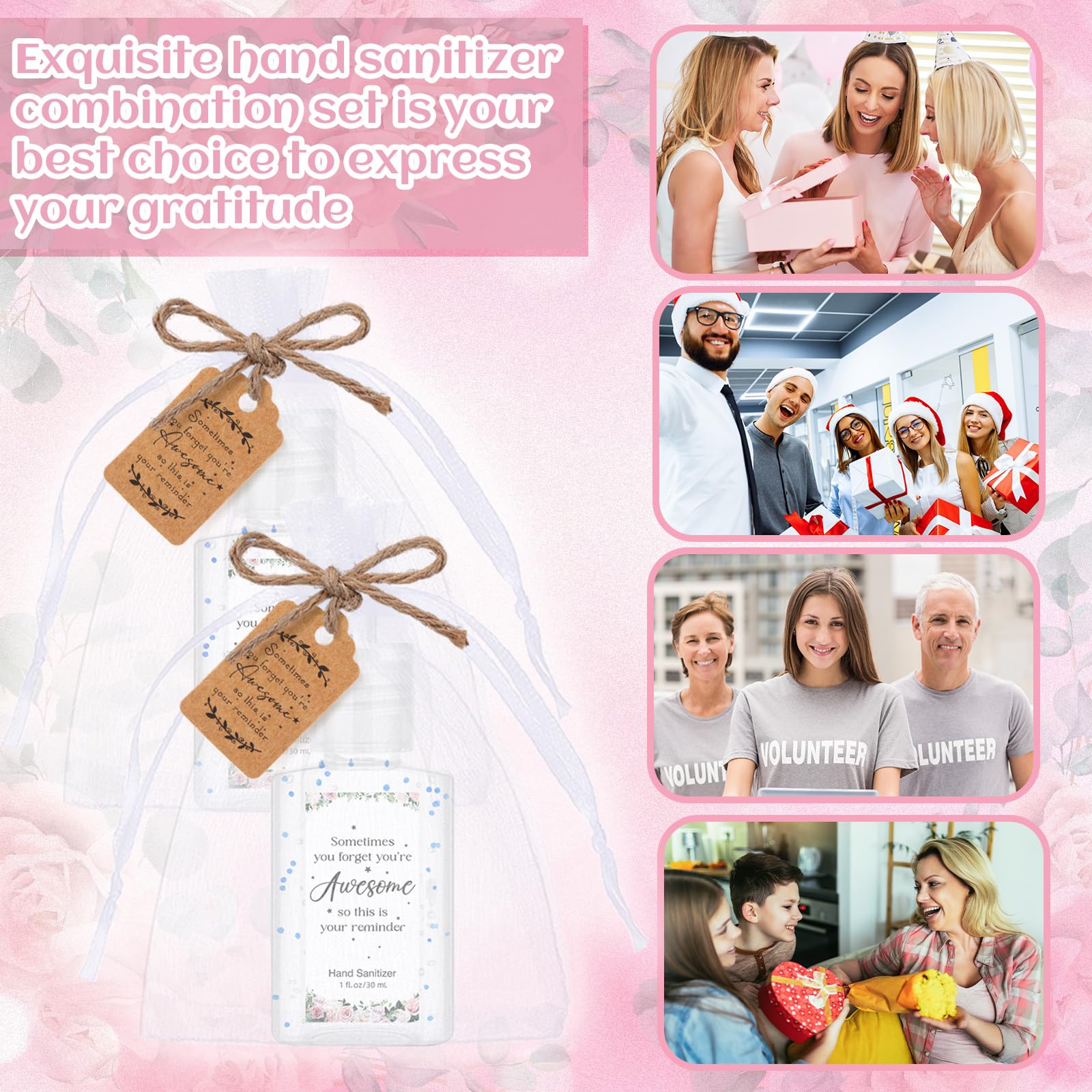 Frienda gift cards included for personalized messages with each sanitizer