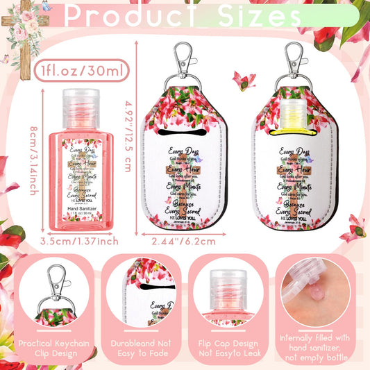 Frienda cross keychain holder keeps sanitizer handy and stylish.