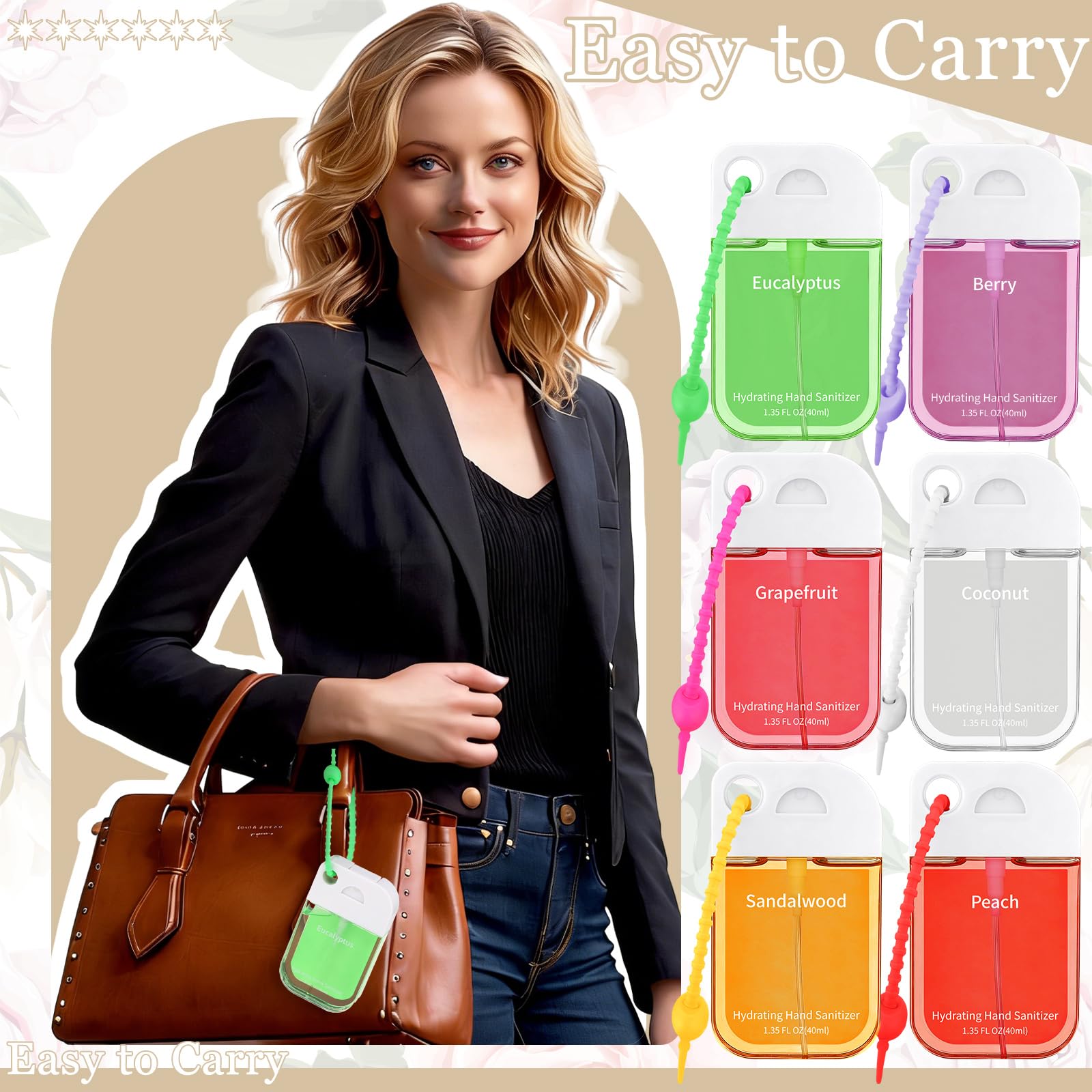 Frienda coconut scent hand sanitizer spray ideal for travel pockets.