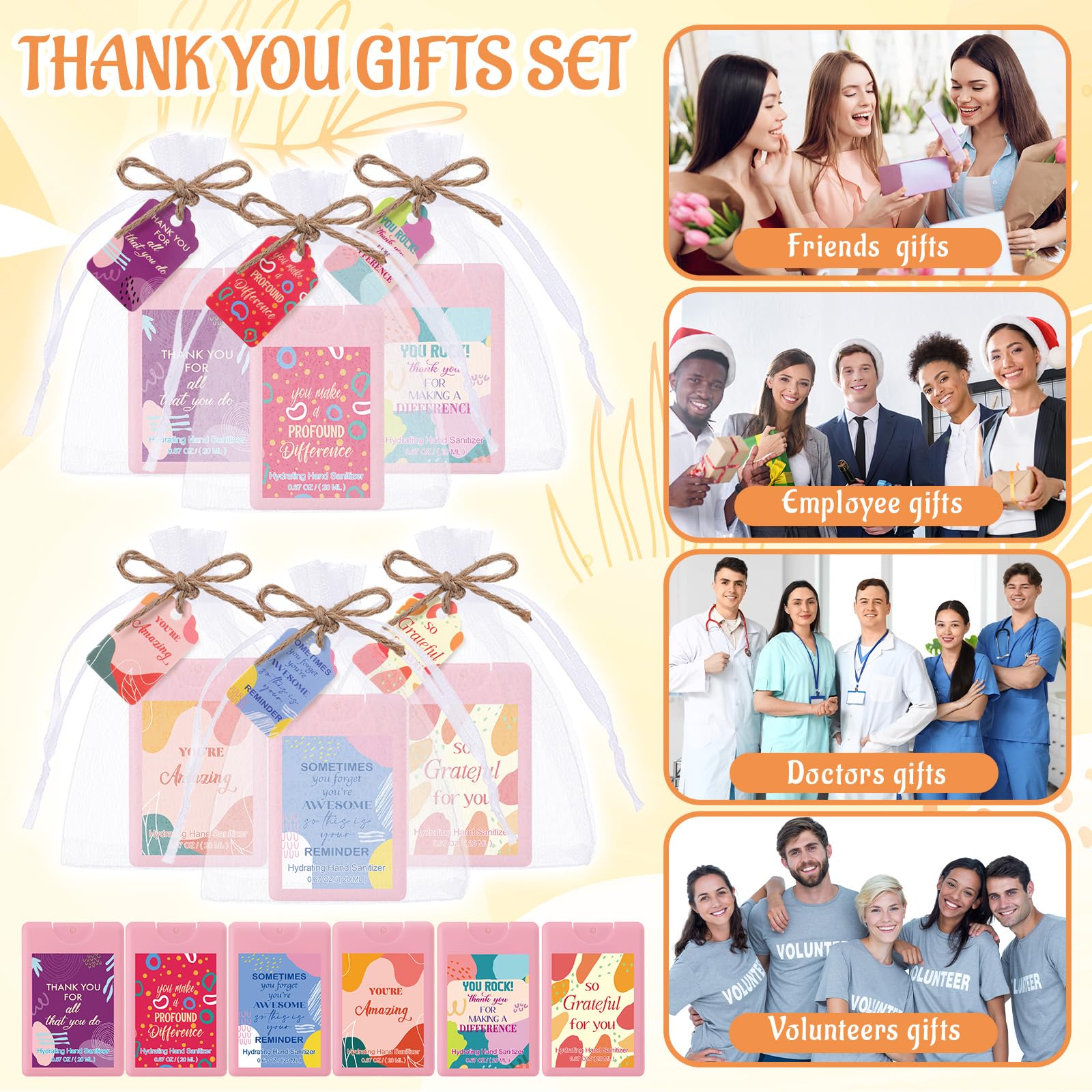 Frienda motivational cards and organza bags for gifts