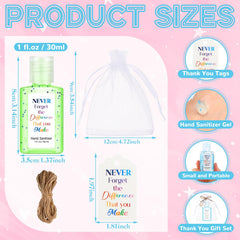 Frienda organza bags accompany each mini sanitizer for elegant gift presentation.