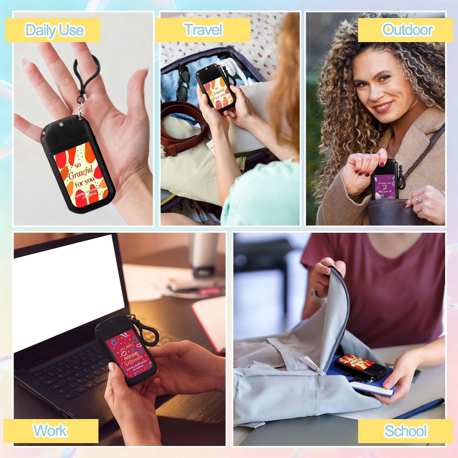 Frienda compact pocket-size sanitizer fits in purse or pocket