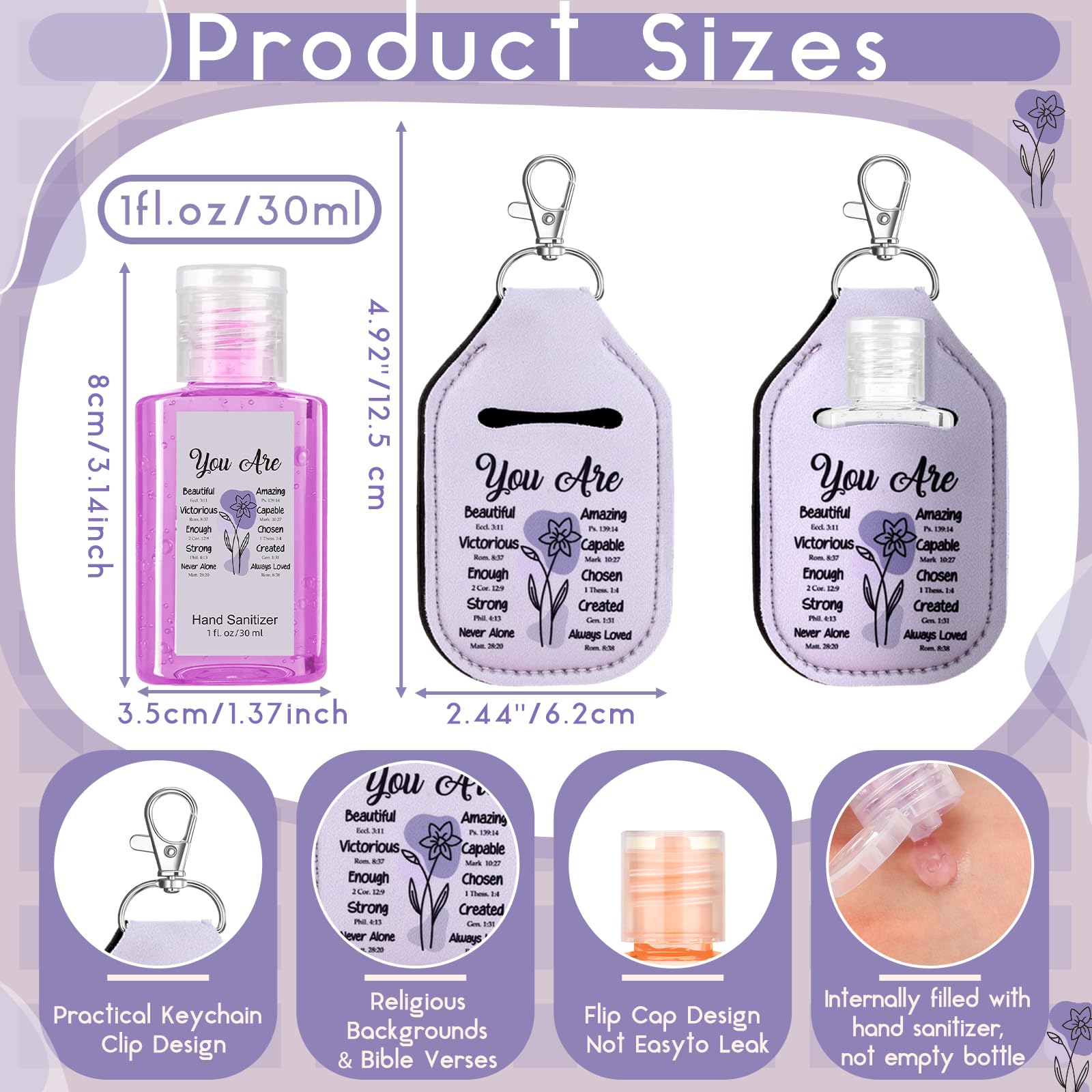 Frienda purple flower keychain holder, easy access on the move