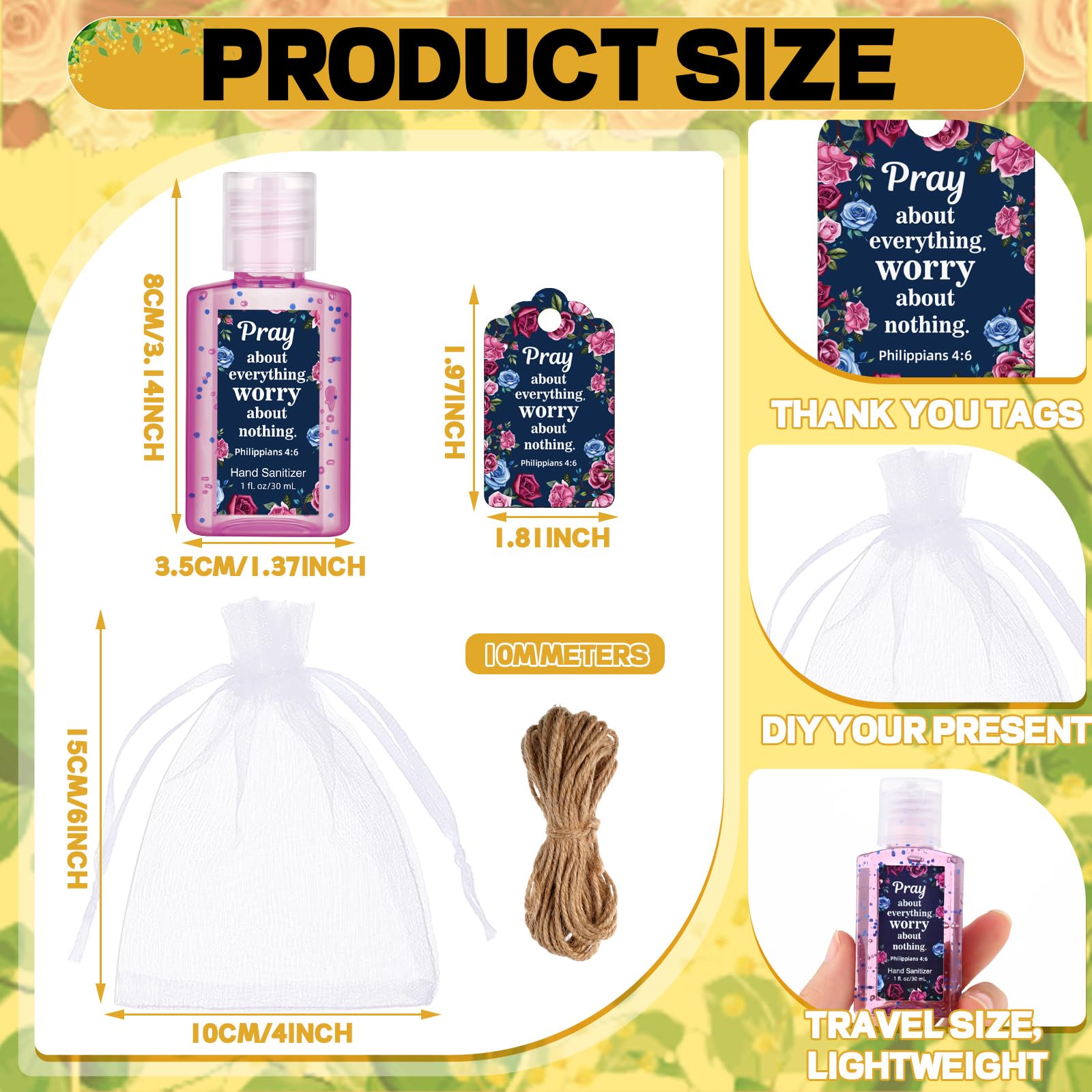Card insert with Bible verse for each sanitizer