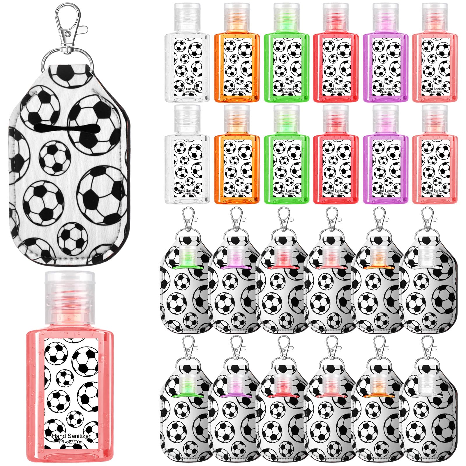 Frienda soccer sanitizer 1oz bottle fits easily in pockets for quick cleaning.