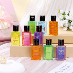 Frienda mini sanitizer rose scent in pink bottle for uplifting team moments.