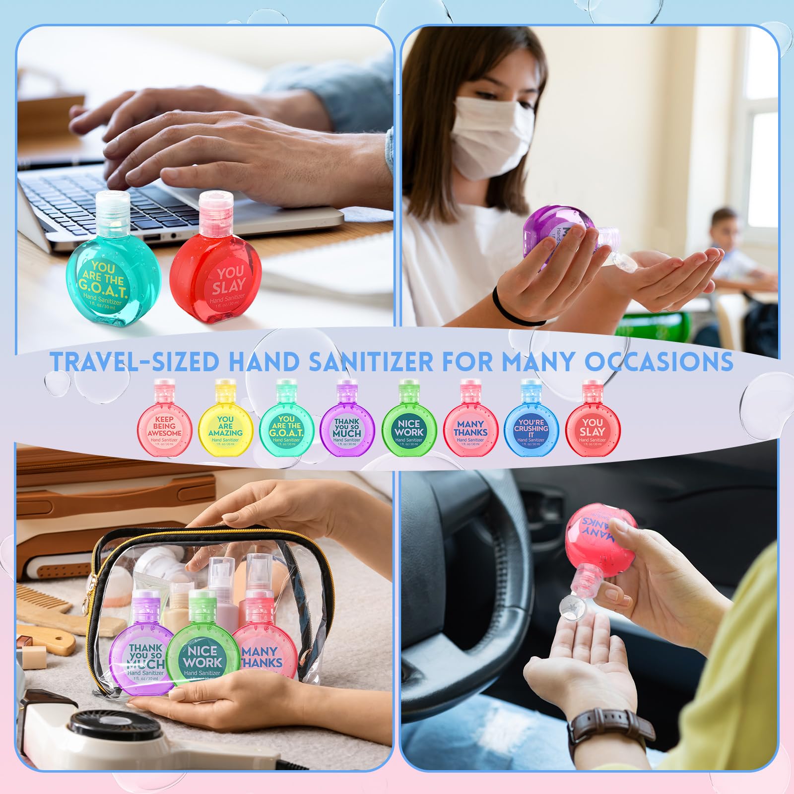 Frienda watermelon scent hand sanitizer 1oz bottle for travel bags.