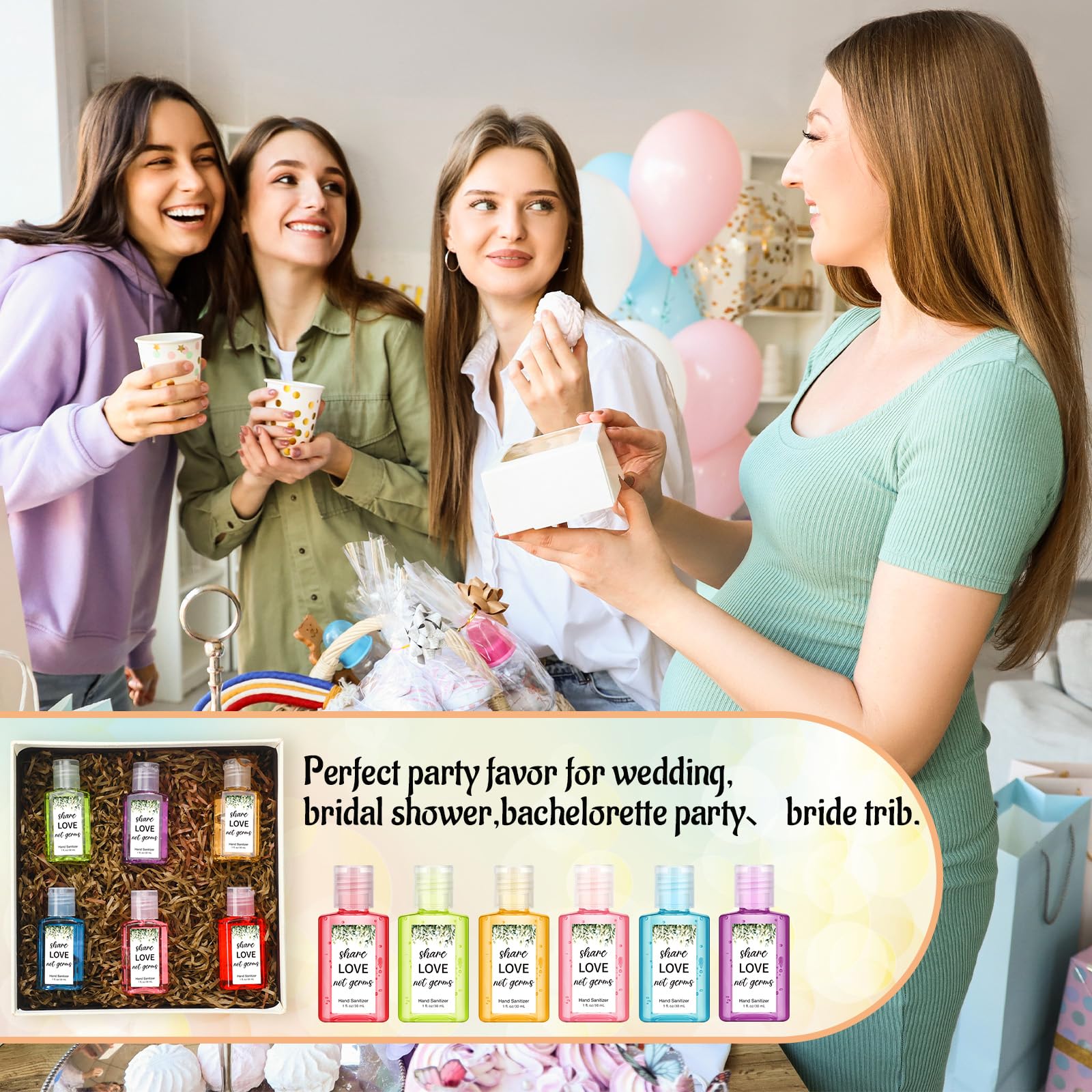 Frienda purple lavender mini sanitizer, calming touch for guest mementos.