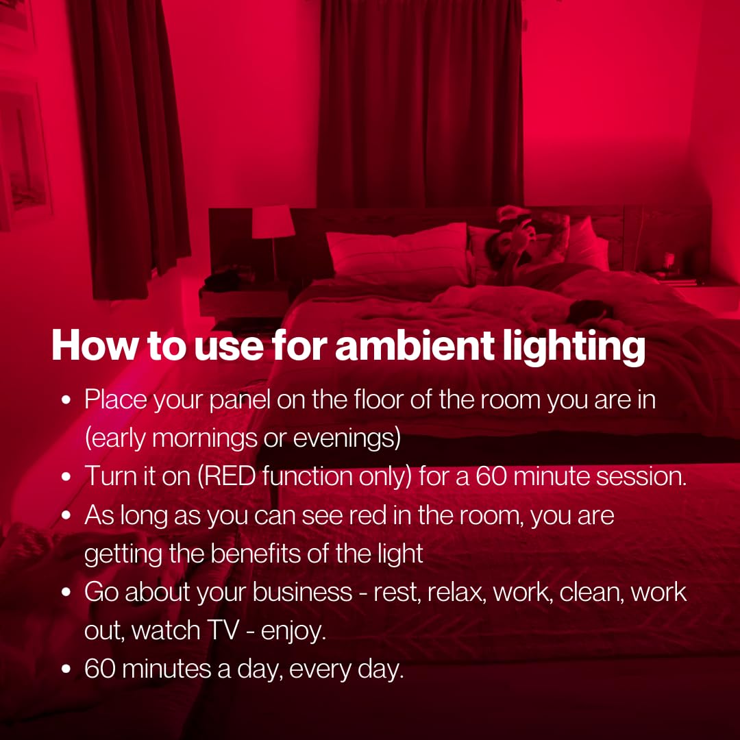 Fringe Red Light Panel ambient room lighting in a cozy space