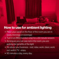 Fringe Red Light Panel ambient room lighting in a cozy space