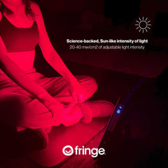 Fringe Red Light Panel timer settings close-up, flexible session durations