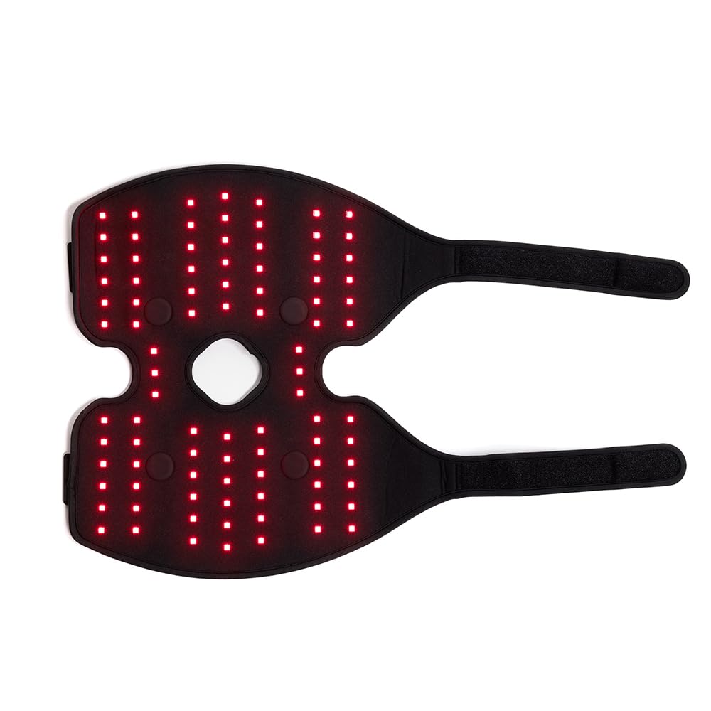 Fringe red light therapy wrap on foot supports post-activity recovery.