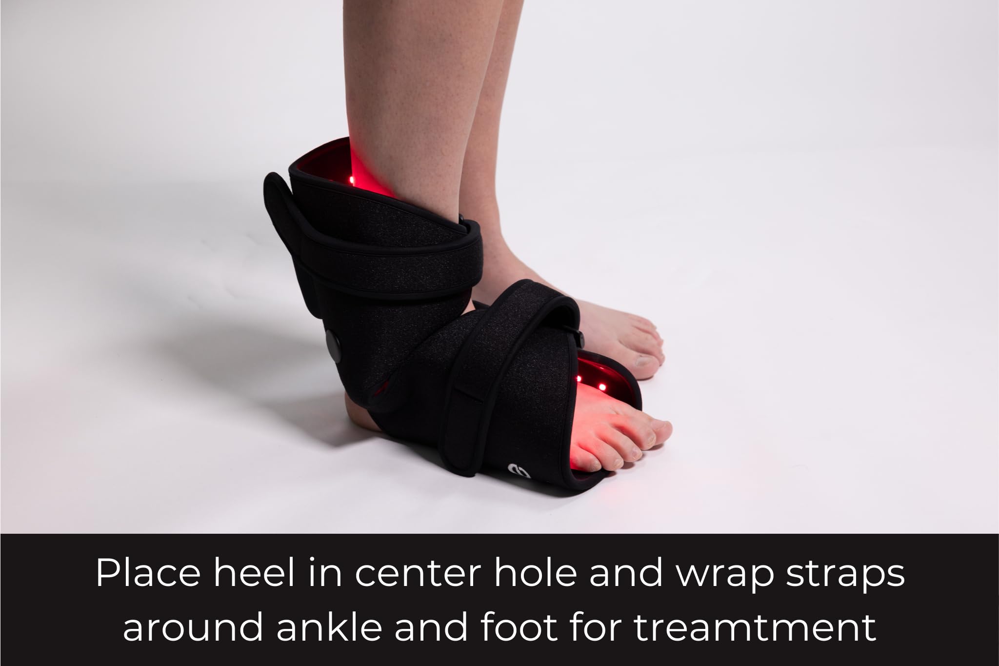 Fringe red light therapy wrap on wrist enables portable wellness sessions.