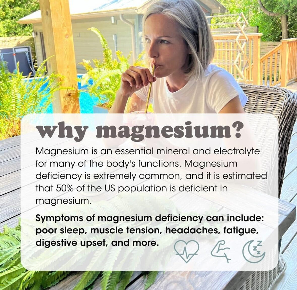 Fringe Triple Magnesium Mix blends into a smoothie for convenience.