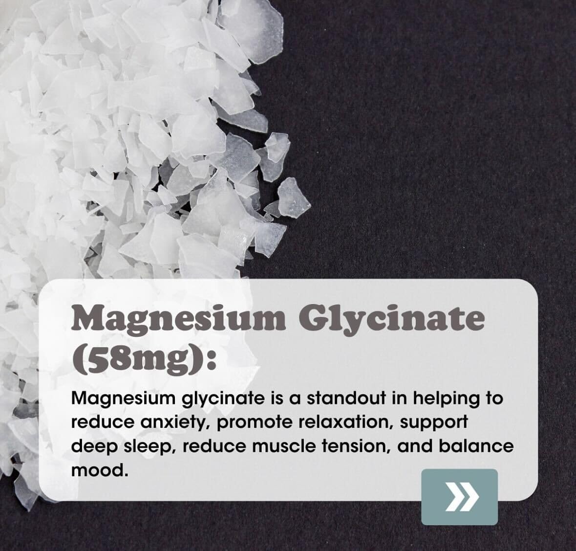 Fringe Triple Magnesium Mix on nightstand suggests a calm evening routine.