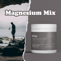 Fringe Triple Magnesium Mix scoop beside glass for easy dosing.