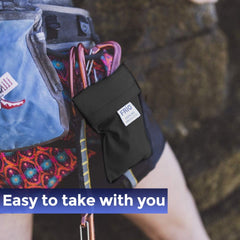 Compact FRIO wallet fits discreetly in a pocket or purse.