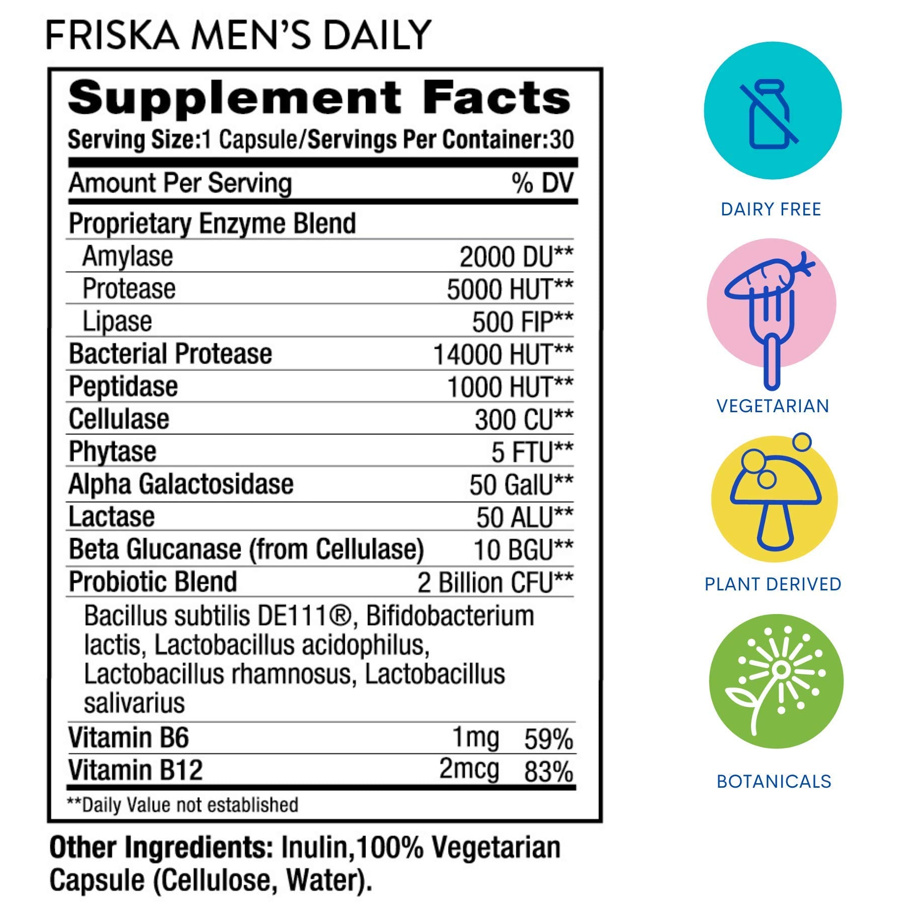 Friska daily enzymes energy metabolism focus helps sustained daily activity