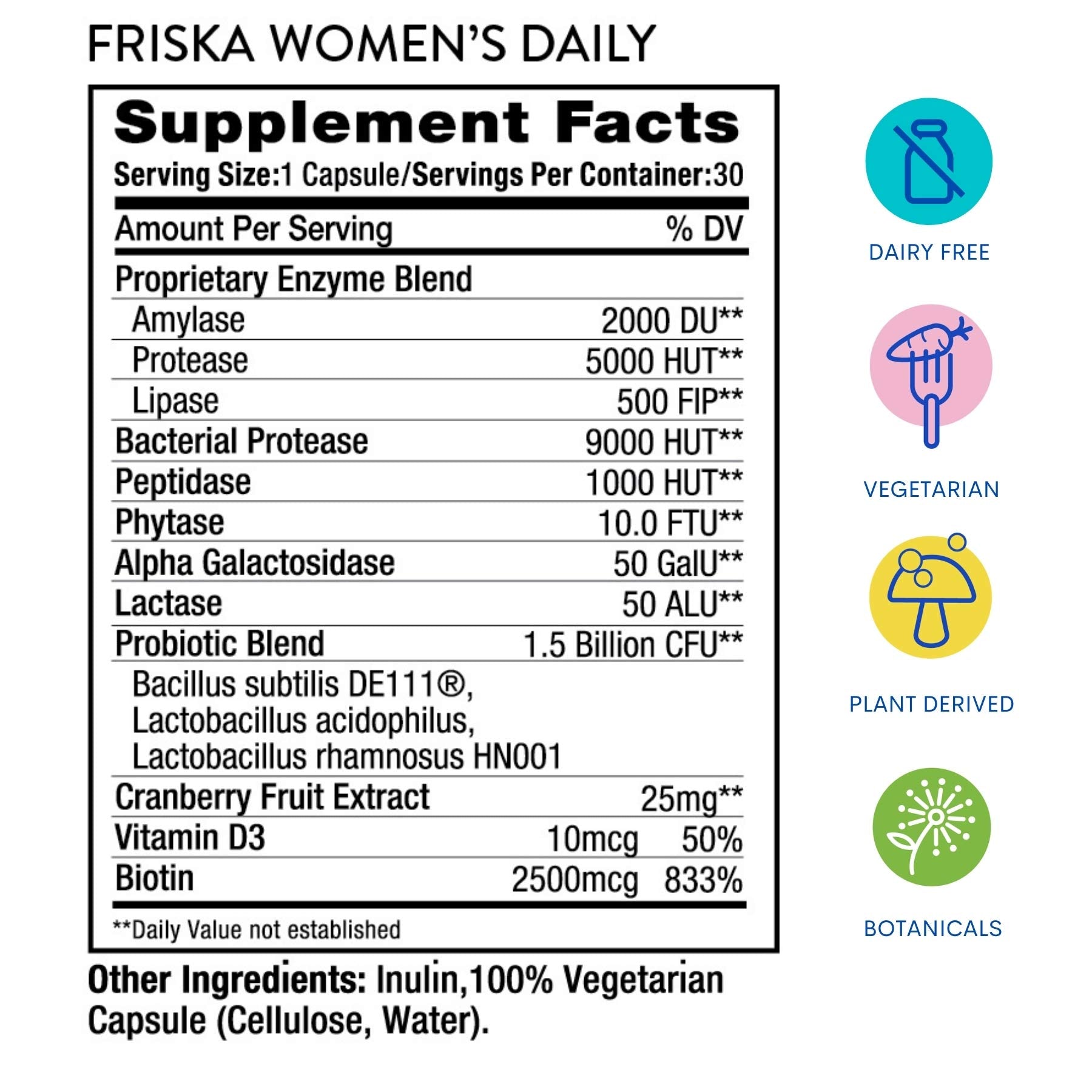 Friska packaging and label highlight daily use and convenient routine