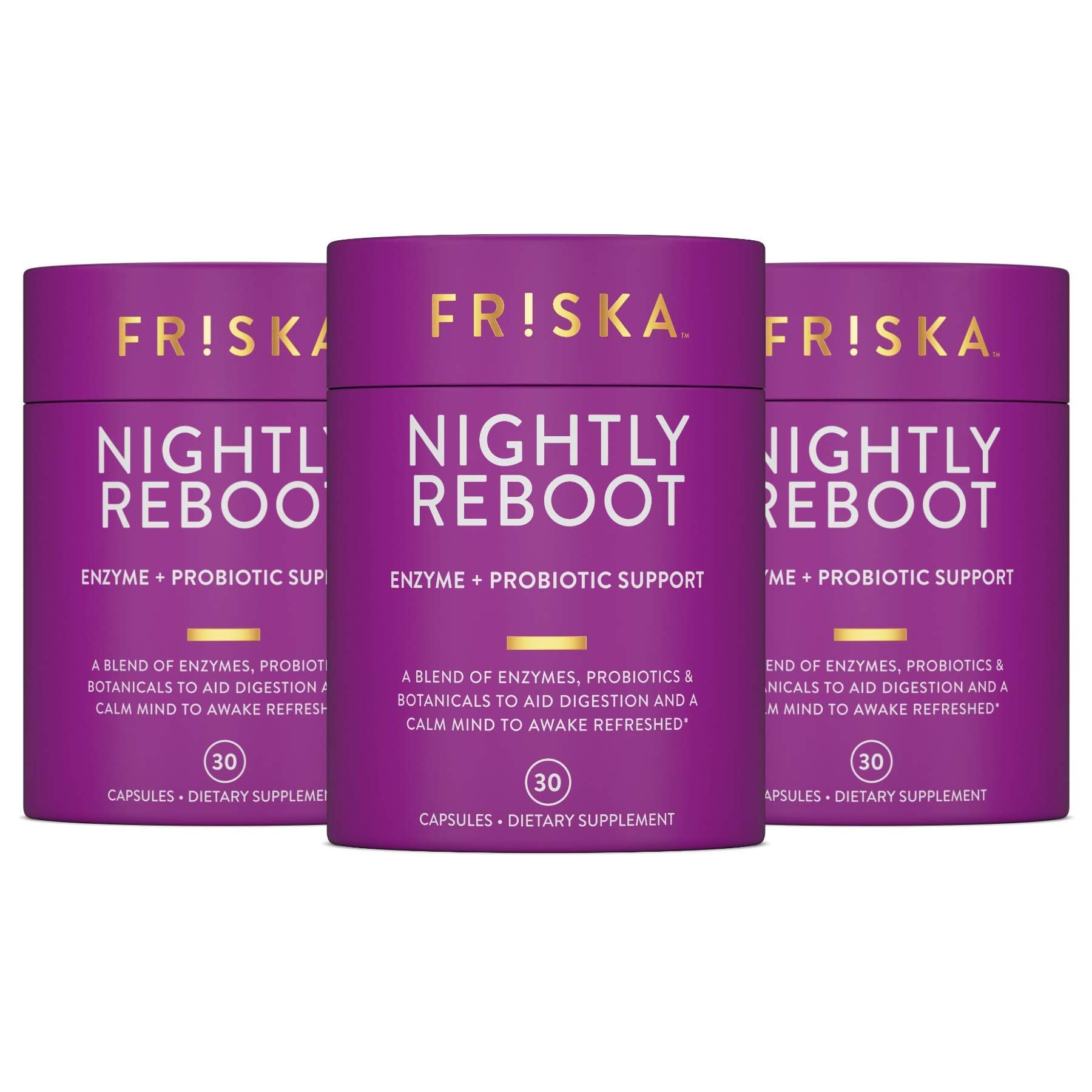 FR!SKA Nighttime Digestive Enzymes bottle for overnight digestion support after dinner
