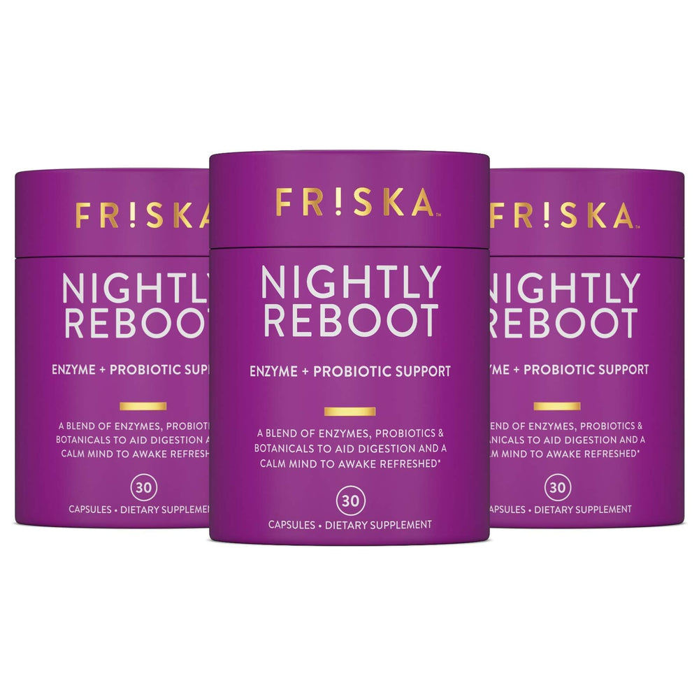 FR!SKA Nighttime Digestive Enzymes bottle for overnight digestion support after dinner