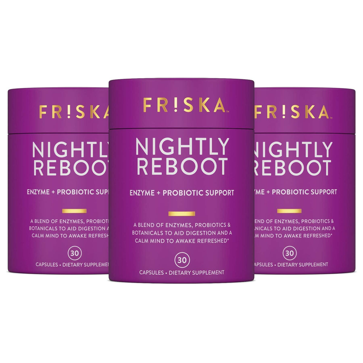 FR!SKA Nighttime Digestive Enzymes bottle for overnight digestion support after dinner