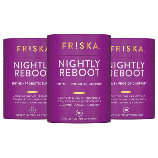 FR!SKA Nighttime Digestive Enzymes bottle for overnight digestion support after dinner