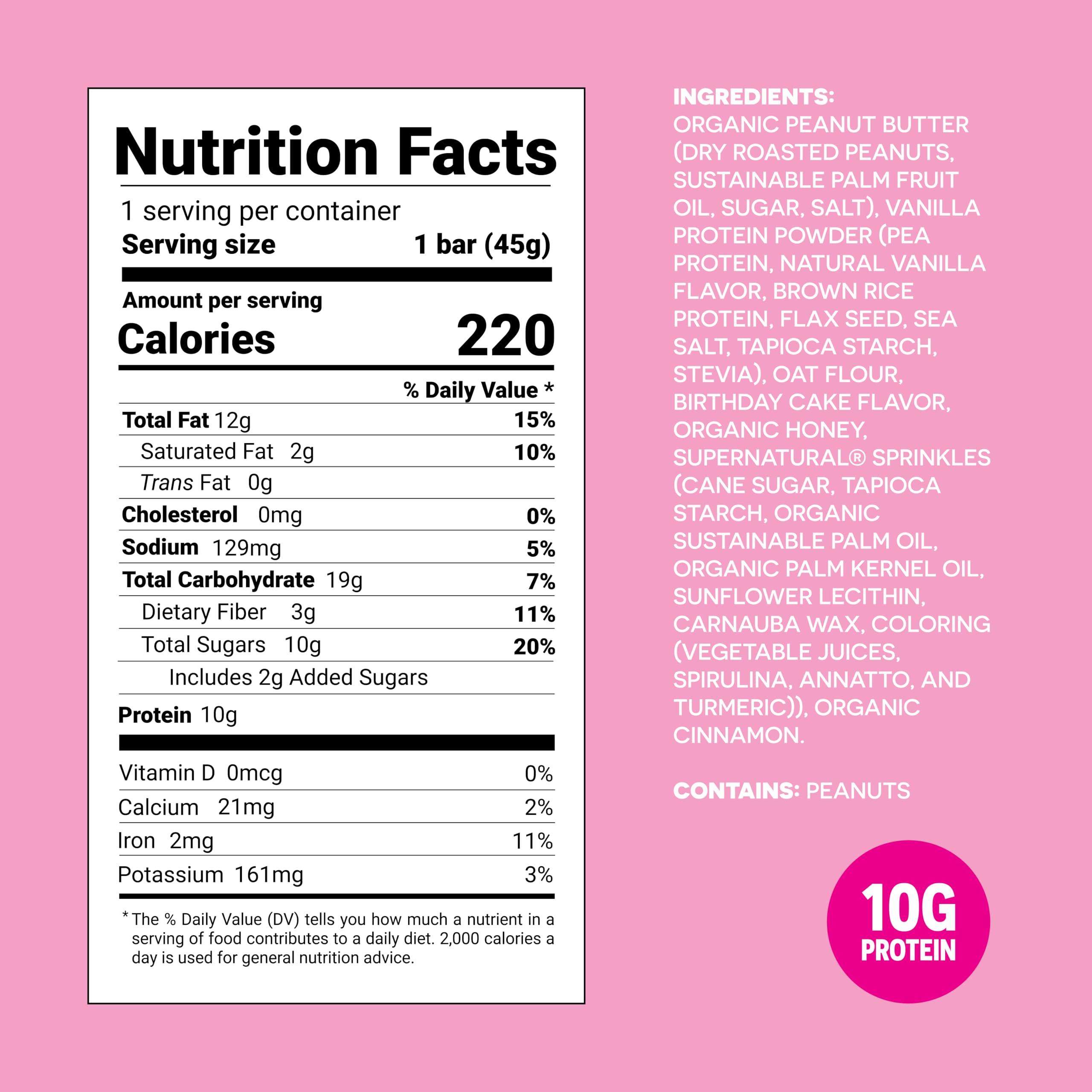 FRO PRO Birthday Cake bar in hand for quick protein between meals.