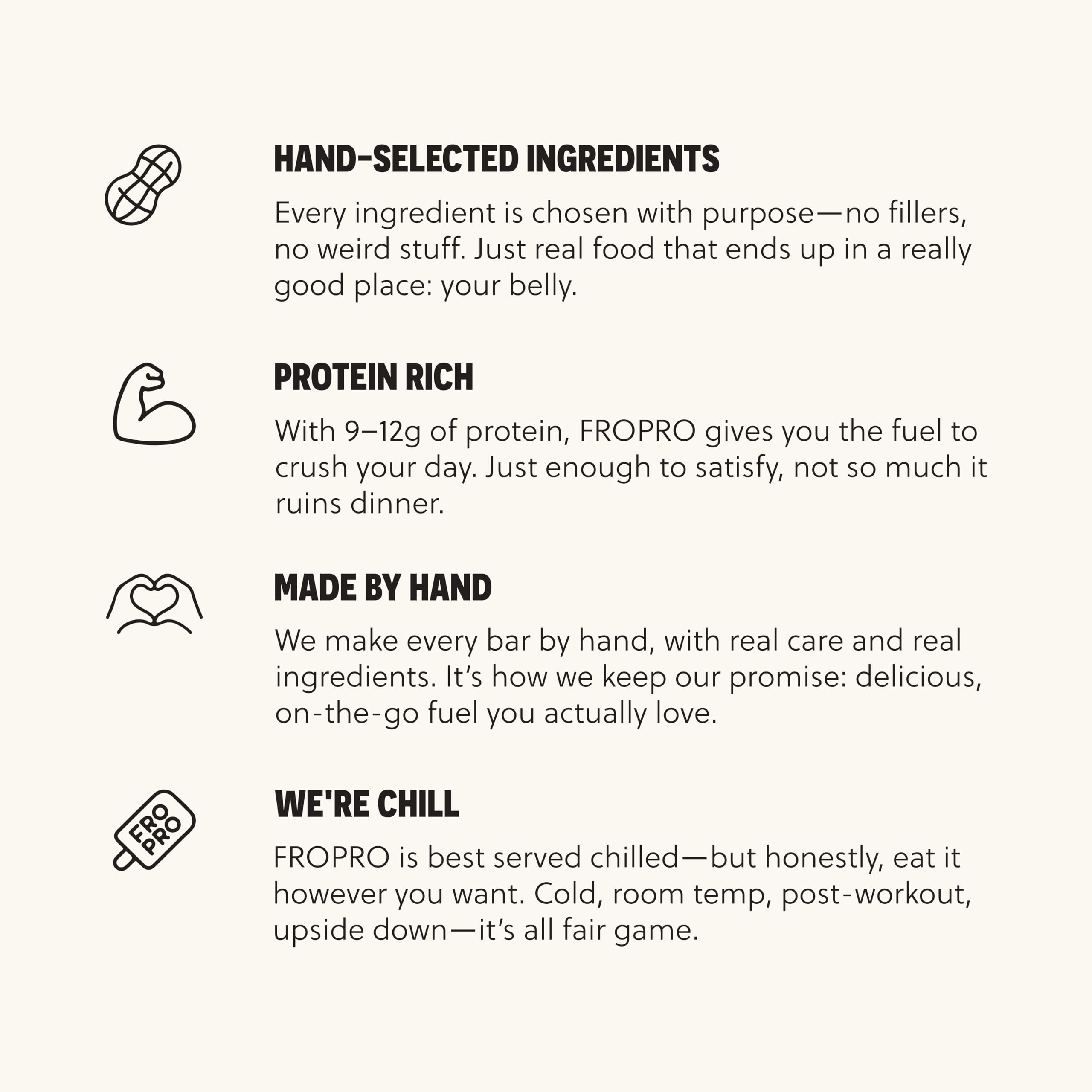 FRO PRO coconut bar on the go demonstrates gluten-free and dairy-free portability.
