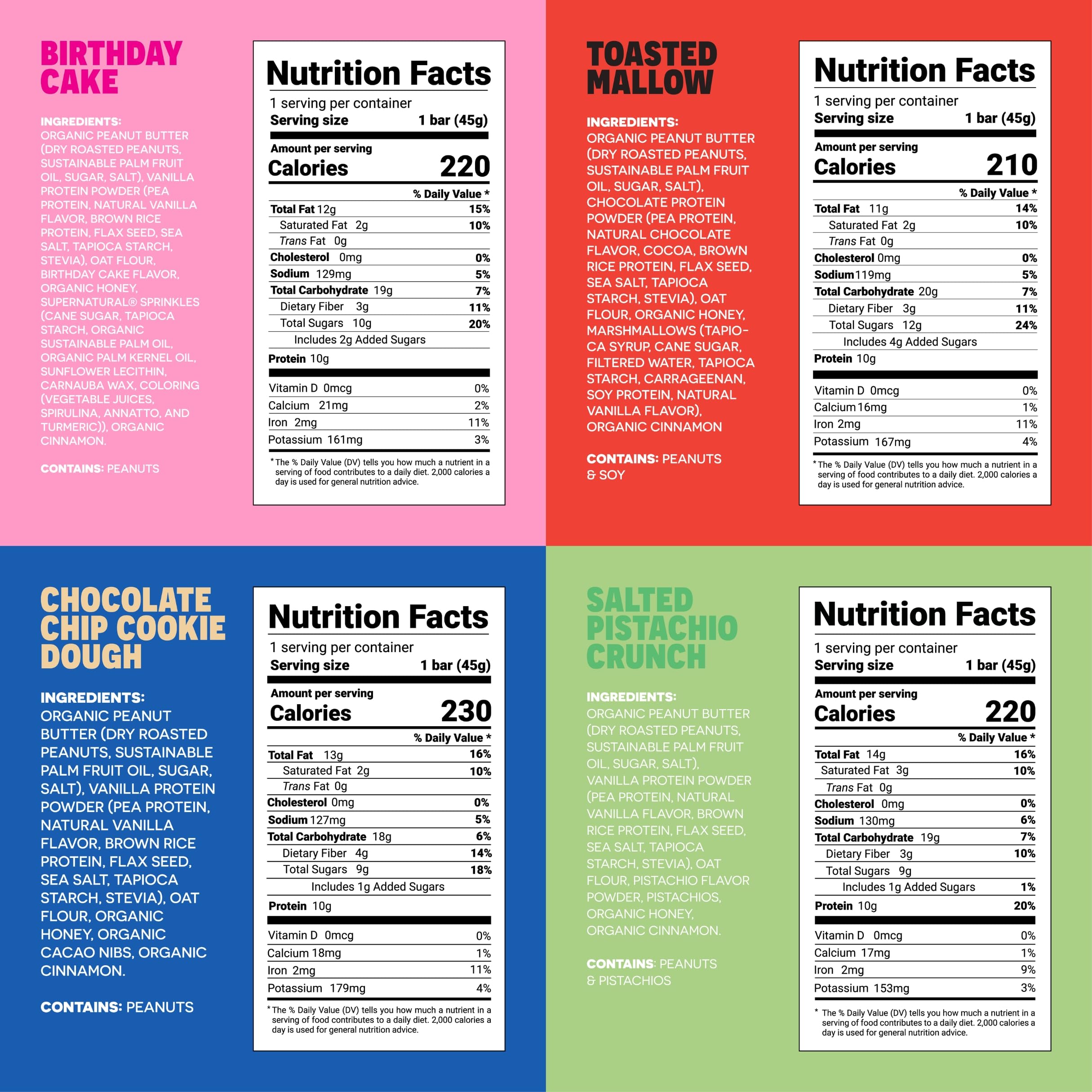FRO PRO Snack Bar peanut butter ingredients close-up showing clean plant-based protein.