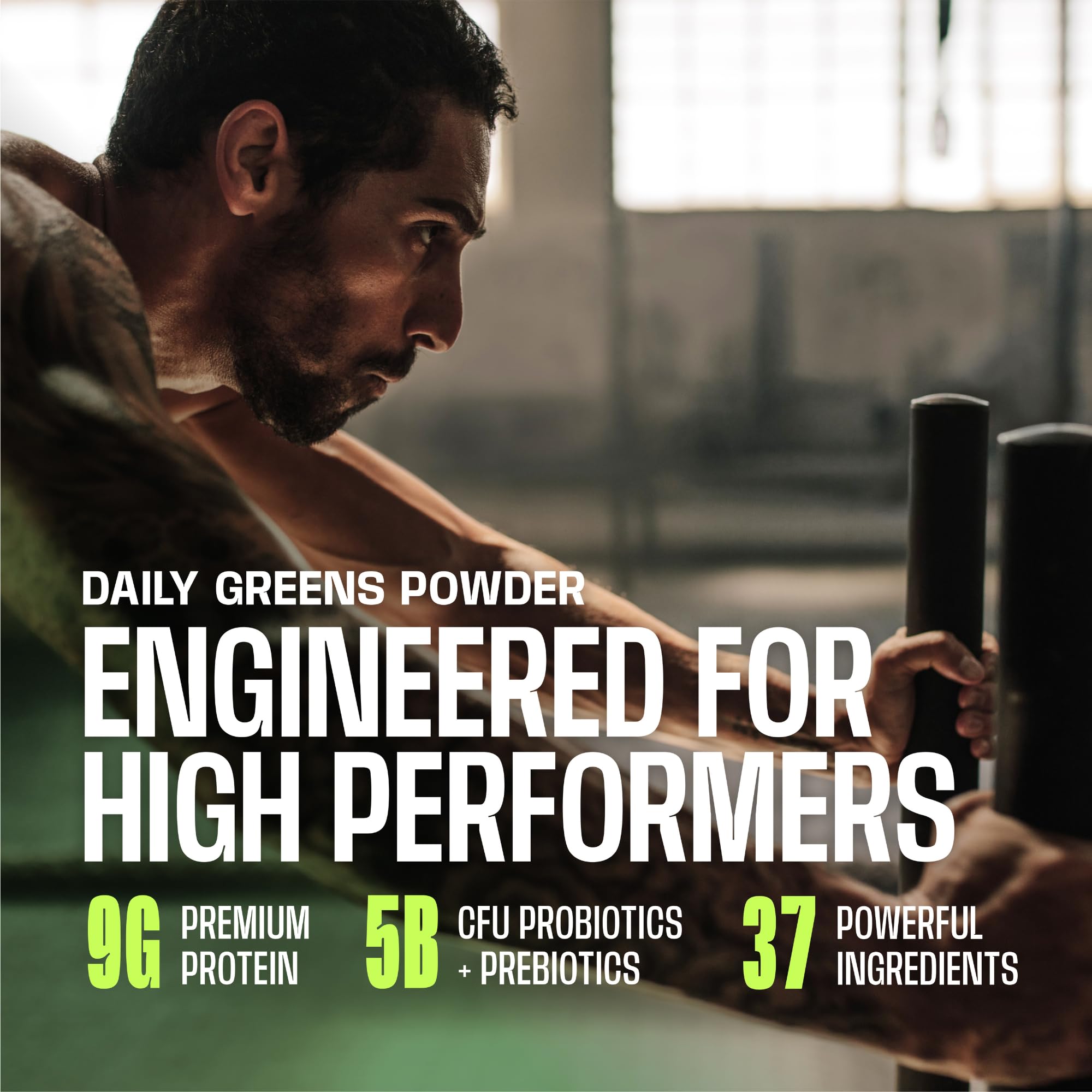 Frog Fuel Performance Greens label communicates probiotics and prebiotics relevance