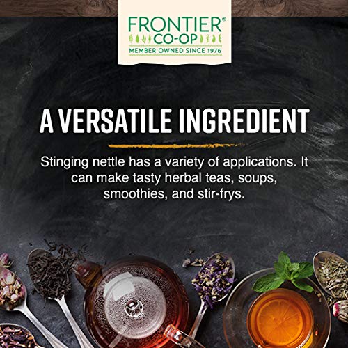 Frontier Co-op organic nettle leaf label highlighting kosher and organic status.