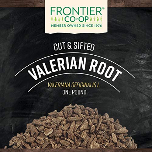 Frontier Co-op valerian root tea brewing enhances bedtime aroma.