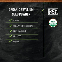 Frontier Psyllium Seed Powder organic 16oz label ready for fiber-rich kitchen uses.