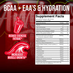 Close-up of Amino Flood label and ingredients highlights