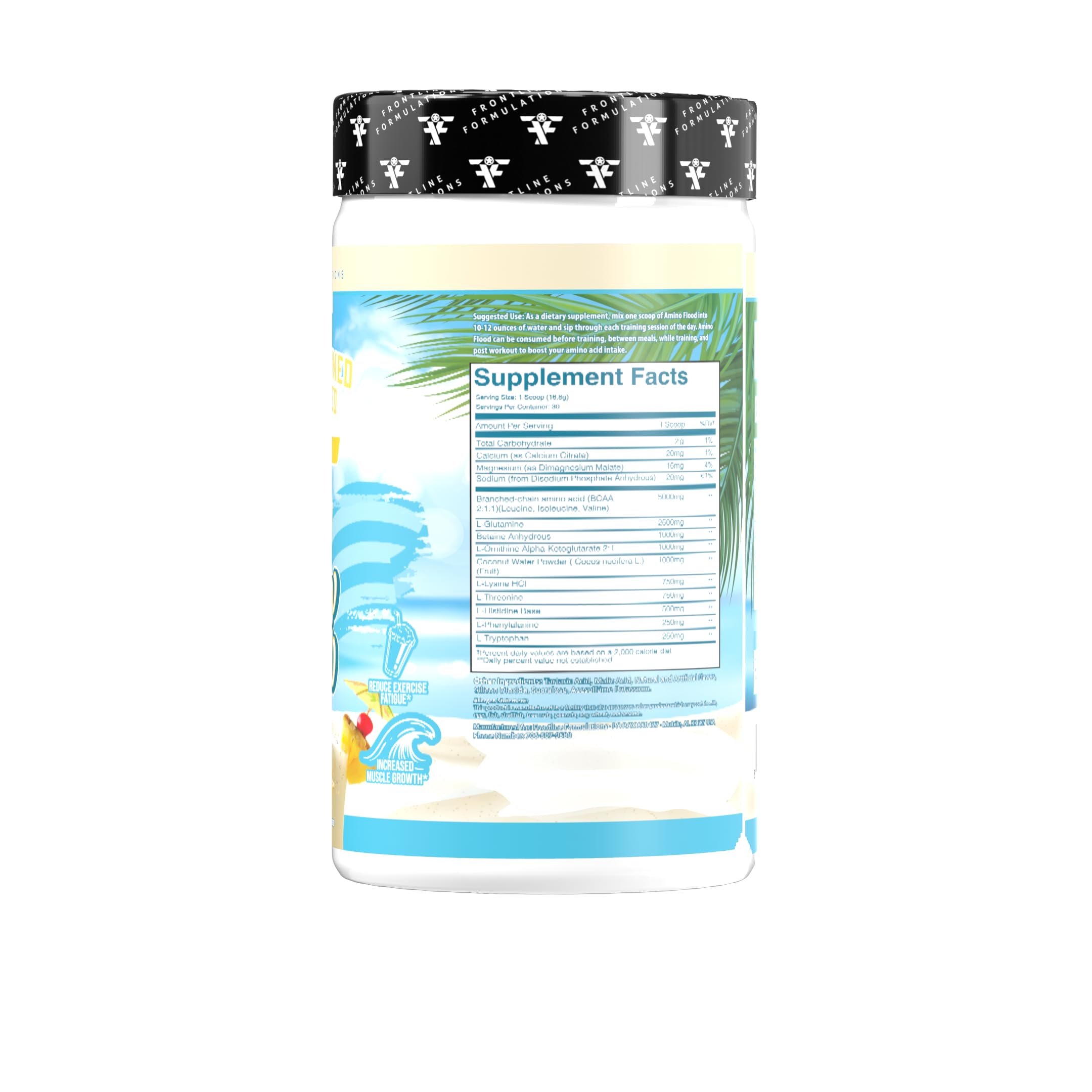 Amino Flood serving scoop added to water for post-workout recovery