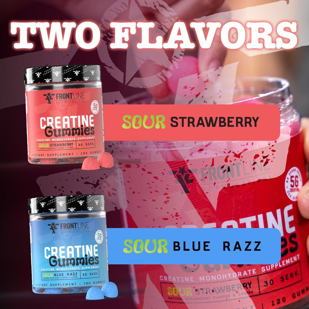 Frontline Formulations Creatine Monohydrate Gummies packaging design and branding.
