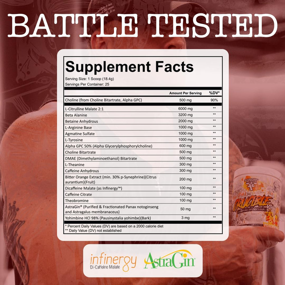 FRONTLINE FORMULATIONS Crucible packaging and veteran-owned branding signal trusted quality.